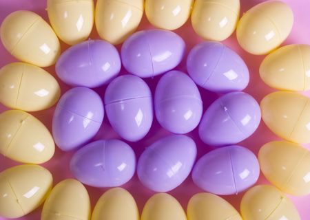 Purple and Yellow Easter eggs 
