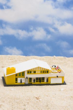 House on the beach with copy spaceの写真素材