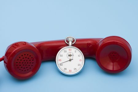 Stop watch with telephone  very quick response timeの写真素材