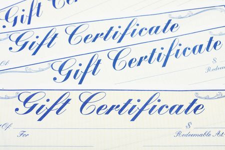 A lot of gift certificates making a  background, gift certificate backgroundの写真素材