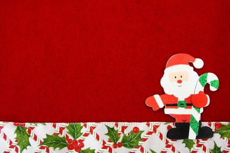 A santa claus on a red background, santa clausの写真素材