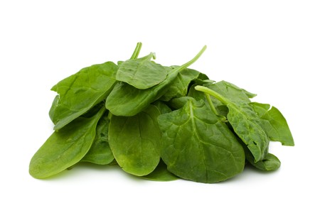 A pile of spinach isolated on white, Super Food Spinachの写真素材