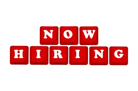 Computer keyboard keys displaying now hiring, Now hiringの写真素材
