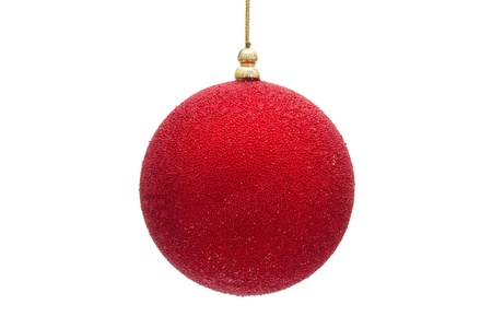Red christmas ball isolated on a  white background, christmas timeの写真素材