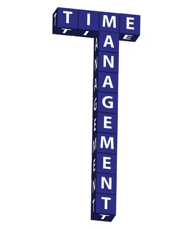 Blue blocks spelling time management on a white background, time managementの写真素材