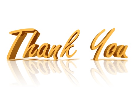 Golden Thank You with copy space