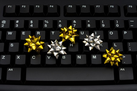 Computer keyboard with small bows on the keyboard, Internet Shopping