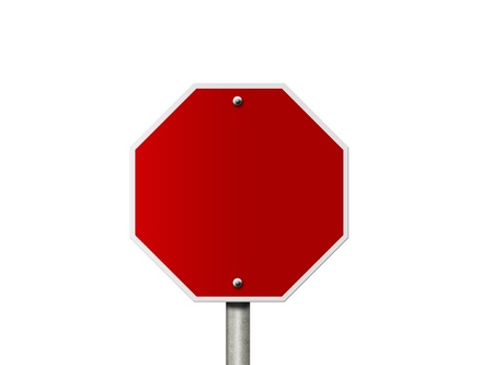 An American road stop sign isolated on white and copy space for your messageの写真素材