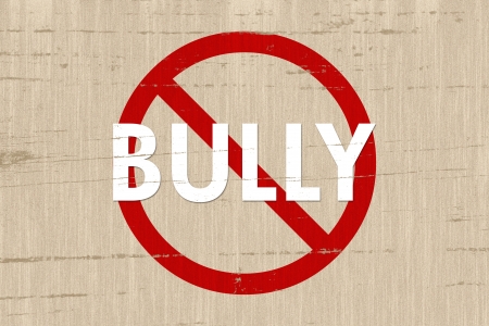 No bully sign on a grunge beige backgroundの写真素材