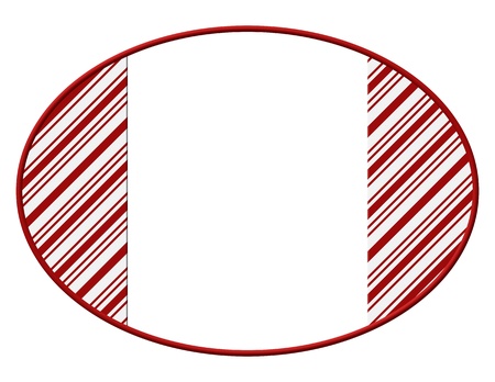 Oval Christmas Candy Cane Striped background for your message or invitation with copy-spaceの写真素材
