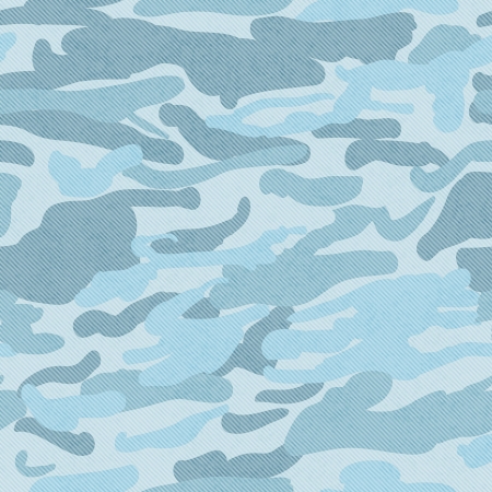 Blue Camouflage textured Fabric Background that is seamless and repeatsの写真素材