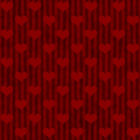 Red Hearts and Stripes Fabric that is seamless and repeatsの写真素材