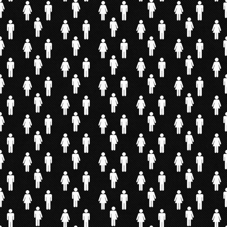 Black and White Transgender Man and Woman Symbol Tile Pattern Repeat Background that is seamless and repeatsの写真素材