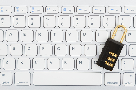 Combination lock on a computer keyboard for your security message