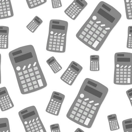 Illustration gray calculator background that is repeat and seamless on whiteの写真素材