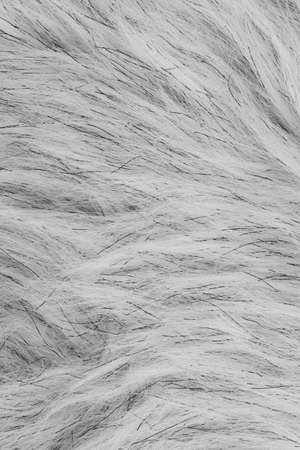 Gray fake fur textured material background with copy space for message or use as a textureの写真素材