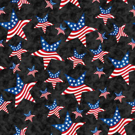 Illustration red, white and blue USA flag stars pattern background that is seamless and repeatsの写真素材