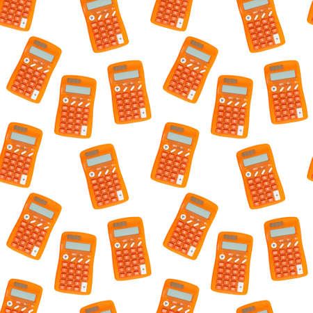 Orange calculator background that is seamless and repeats for your school or finance designの写真素材
