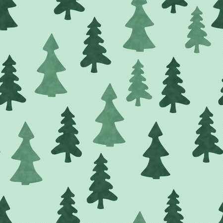 Green trees background that is seamless and repeats for your Christmas or ecofriendly messageの写真素材