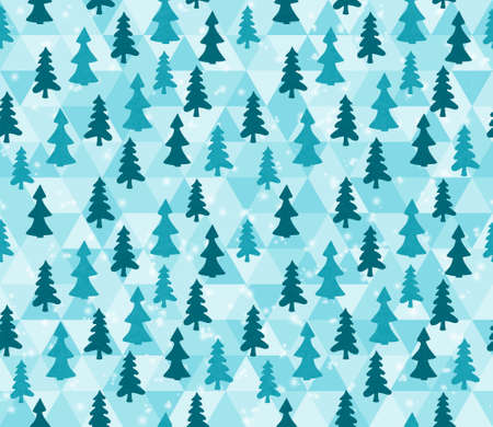 Blue trees on seamless background that is seamless and repeats for your Christmas or ecofriendly messageの写真素材