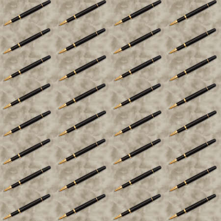 Black and gold Pen on seamless background that repeats for your write or writer messageの写真素材