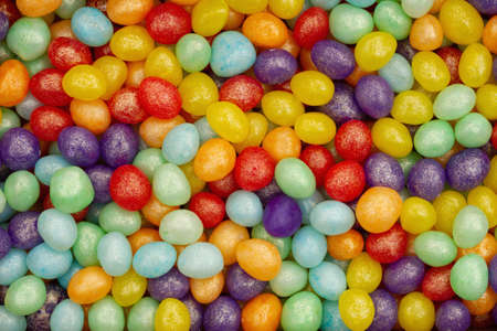 Colorful jellybeans candy background for your candy or snack message