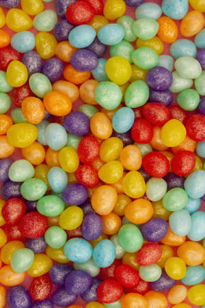 Colorful jellybeans candy background for your candy or snack message