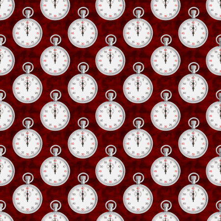 Silver Stopwatch on seamless background that repeats for your time or watch messageの写真素材