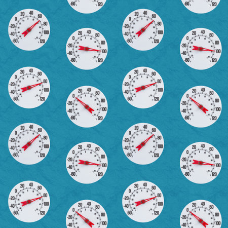 White and red thermometer on seamless background that repeats for your temperature or weather...