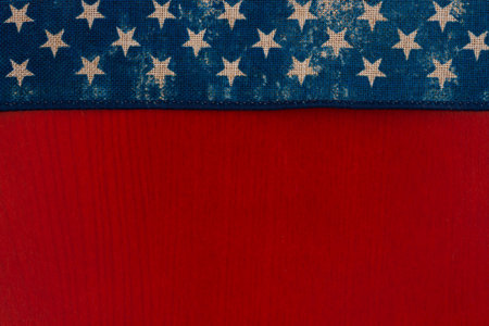 USA border with retro US flag stars on wood background for your US or patriotic messageの写真素材