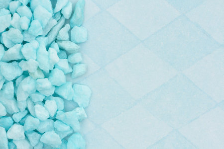 Pile of aqua rocks border for an ocean or seaside messageの写真素材