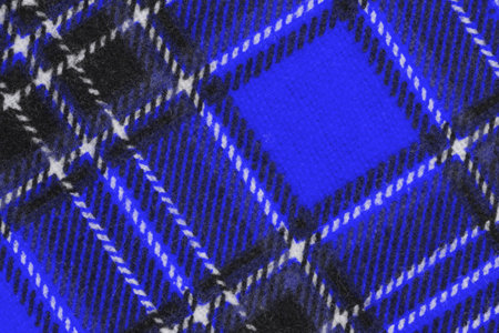 Black, blue, and white plaid pattern texture background with copy space for your message
