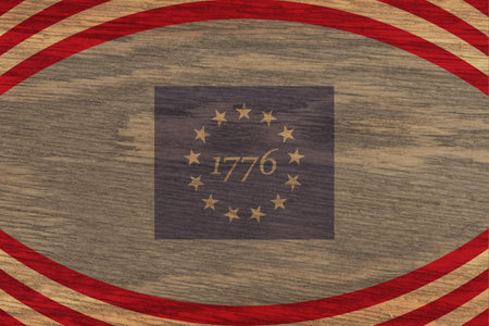 Vintage old Betsy Ross 13 stars US American weathered flagの写真素材