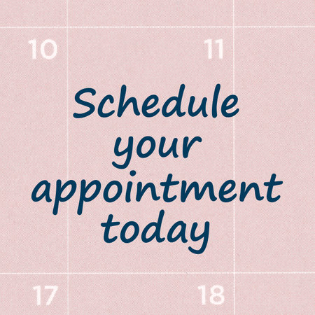 Schedule your appointment today message on a calendar closeupの写真素材