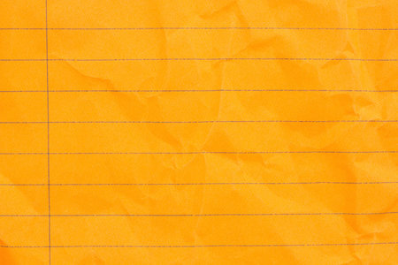 Retro orange lined school crumpled paper background with copy space for your school messageの写真素材