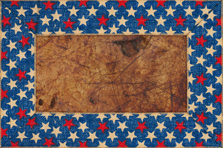 USA red, white and blue stars border background with space for your US or patriotic messageの写真素材