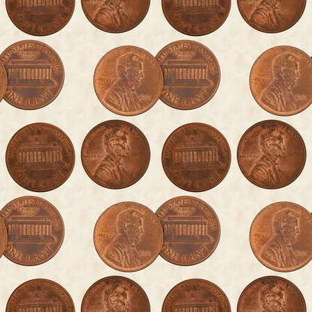 Old penny pattern background that is seamless and repeats