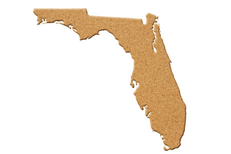 Map of the state of Florida isolated on whiteの写真素材