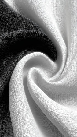 Close up of white textured natural Colored Fabric folded and luminated under moving Light, making epic amazing shadows on textured background. High quality photoの素材
