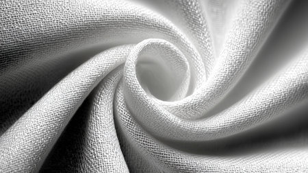 Close up of white textured natural Colored Fabric folded and luminated under moving Light, making epic amazing shadows on textured background. High quality photoの素材