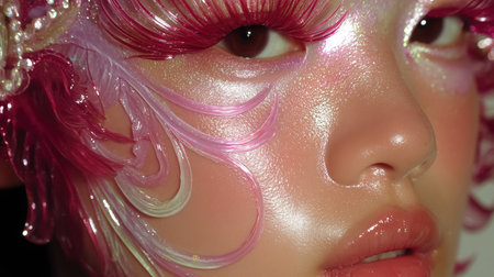 Young woman model High fashion aesthetic model. Stylish modern woman. Face of professional fashion model. High quality photoの素材