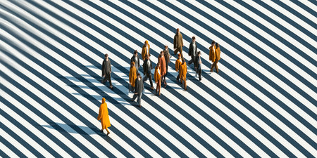 The concept of individuality, not like everyone else, a special person, telling the truth, people cross the road at pedestrian crossing. High qualityの素材