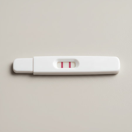 Pregnancy test. Announcing baby. Gender reveal. Flat lay style. isolated object on white background. High qualityの素材