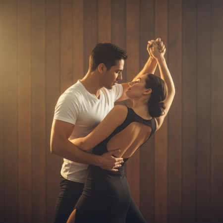 Couples dancing traditional latin argentinian dance milonga, tango salsa bachata kizomba, Street salsa dance. High qualityの素材