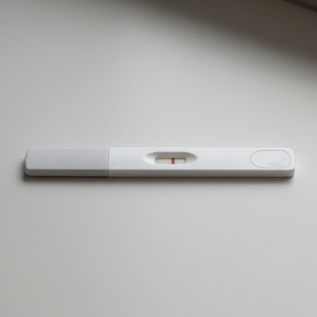 Pregnancy test. Announcing baby. Gender reveal. Flat lay style. isolated object on white background. High qualityの素材