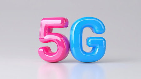 5G technology, a new generation of cellular networks, AI connection via high-speed internet, fiber-optic communication, new-generation antennas, 5G icon. High qualityの素材