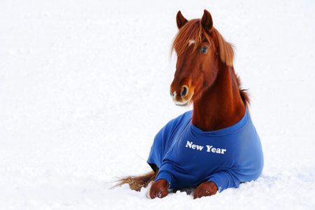 Year of the Horse, Red Fire Horse symbol of 2026, red horse, orange beautiful horse running forward, concept of freedom of life pleasure, Illustration, drawing. High qualityの素材