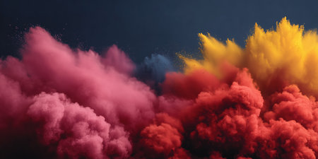 Traditional and religious Holi Festival, Color battle at the holi festival, colorful background, Multicolored paint, beautiful colored powder, juicy explosion of paint. High qualityの素材