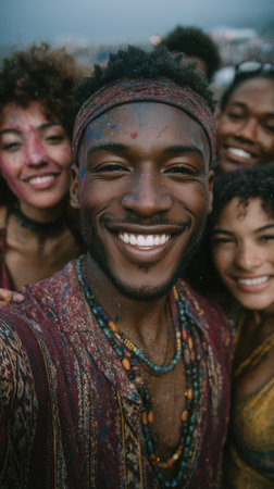 Traditional and religious Holi Festival, Color battle at the holi festival, colorful background, People celebrate fertility of spring and enjoy the colorful festival. High qualityの素材