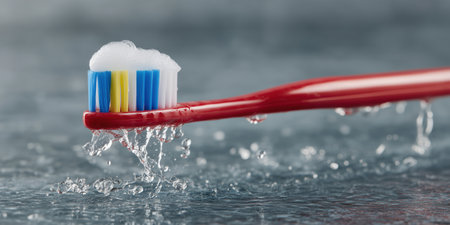 Toothbrush and toothpaste, personal hygiene, oral cleaning, dental visit, dental insurance Brushing teeth with a toothbrush and toothpaste, Fresh breath, dental insurance, personal hygiene High qualityの素材